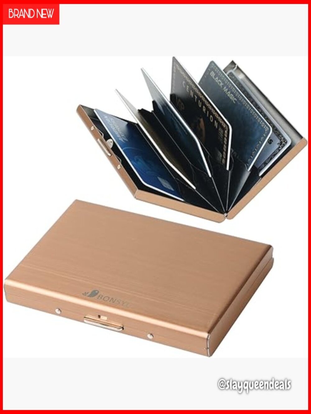 Slim Metal RFID Blocking Credit Card Holder with 6 PVC Slots